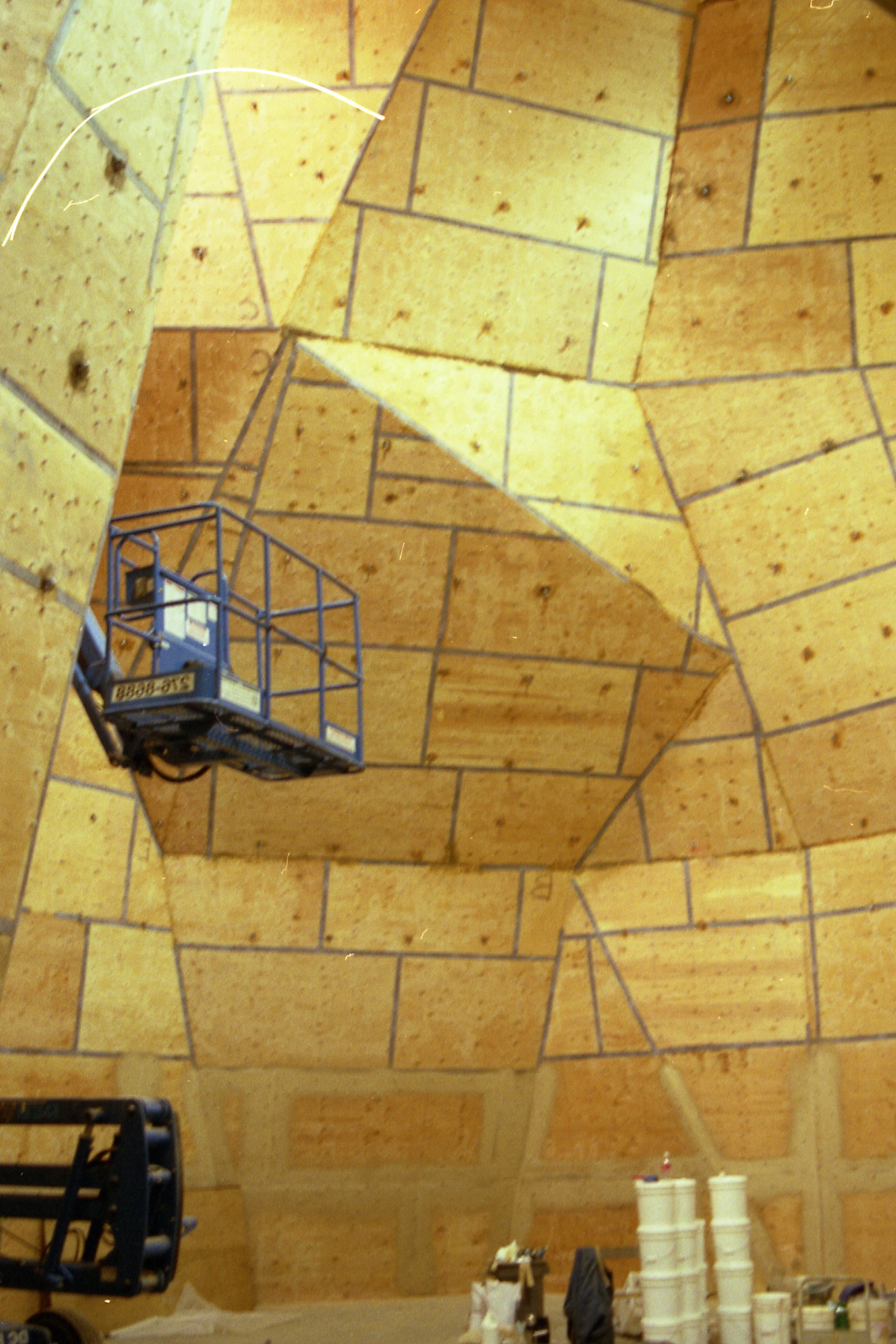 Lightweight StoneCraft climbing wall surface applied over plywood